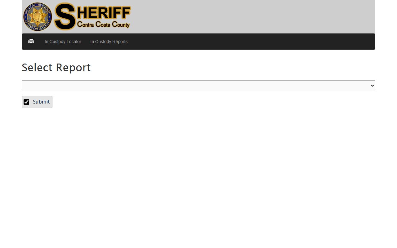 Contra Costa County Sheriff in-custody reports portal
